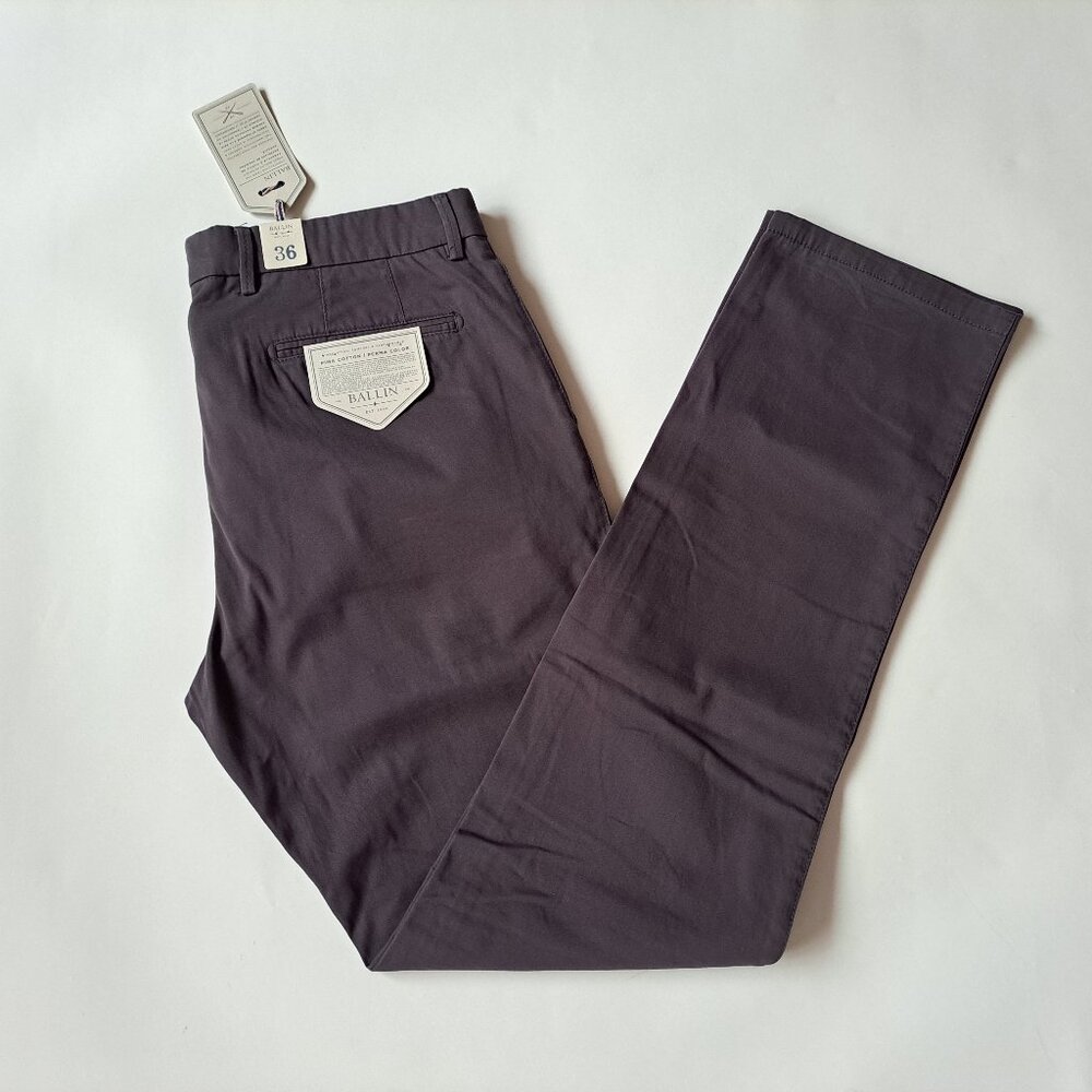 NEW Ballin Men's Grey Purple Pima Cotton Pants Size 36